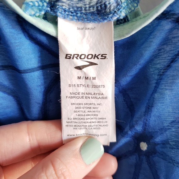 Brooks Blue Lightweight Running Tank Top - Picture 3 of 4
